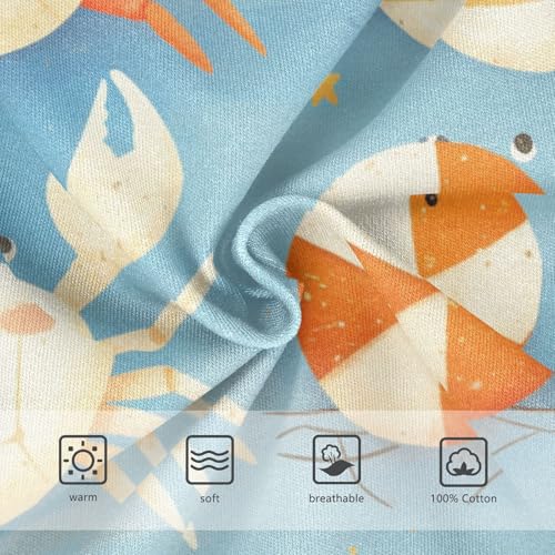 KLL Striped Pattern Cute Watercolor Crabs Toddler Boys Pure Cotton Briefs Underwear Cute Children Undies3