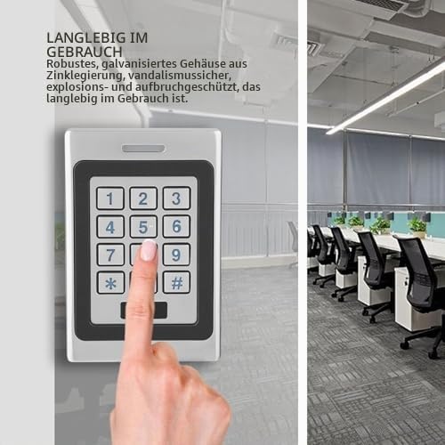 Keypad Wired Gate Digital Code, wasserdichtes Sicherheitstür-Zugangskontrollsystem RFID-Metallcontroller IDIC-Controller IP67-Karte mit integriertem hintergrundbeleuchtetem Alarm für die
