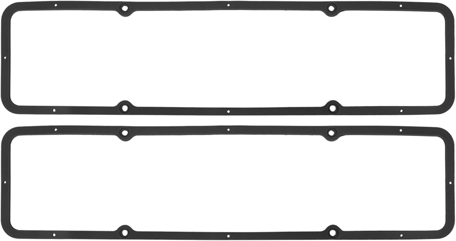 X AUTOHAUX 2pcs Black Valve Cover Rubber Steel Core Gasket for Chevy SBC 283 305 327 350 Engine Valve Cover Gasket Set