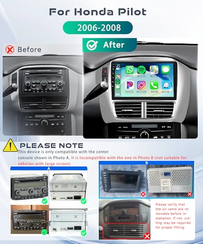 Image of 8 CORE 4G+64G Car Radio Stereo for Honda Pilot 2006 2007 2008