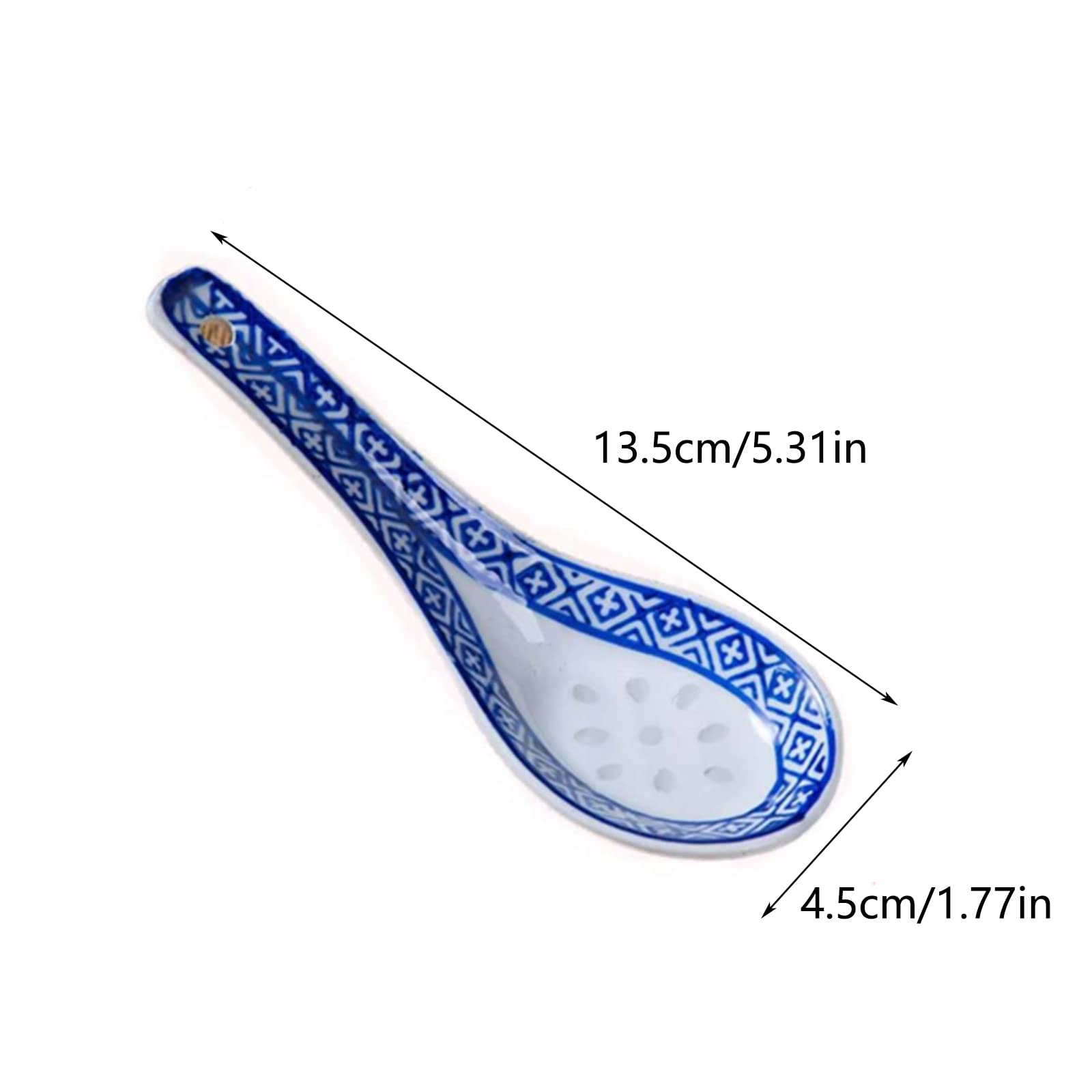 8 Pièces Cuillères à Café Et Soupe En Porcelaine Blanche Bleu - Service Élégant