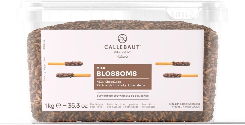 Mona Lisa Blossoms by Callebaut (Milk Chocolate Curls, 1kg Tub)