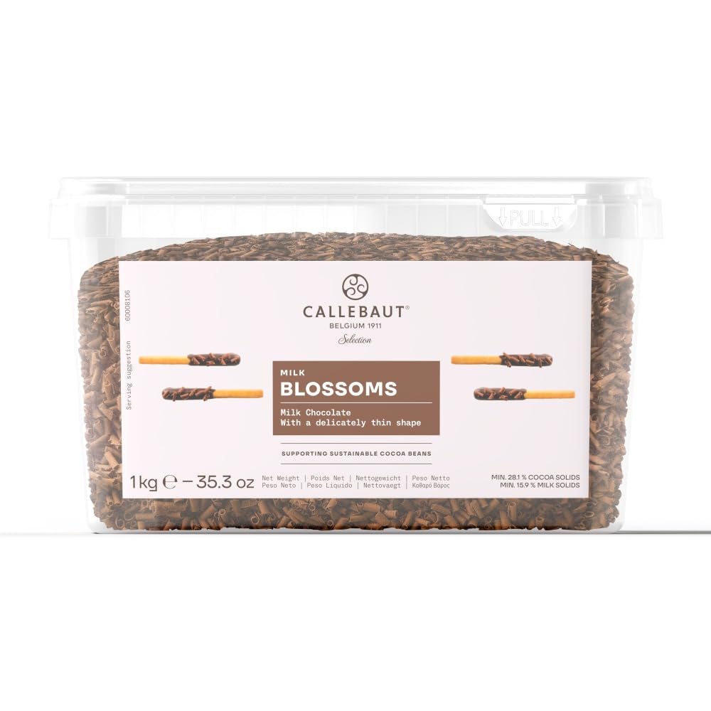 Mona Lisa Blossoms by Callebaut (Milk Chocolate Curls, 1kg Tub)