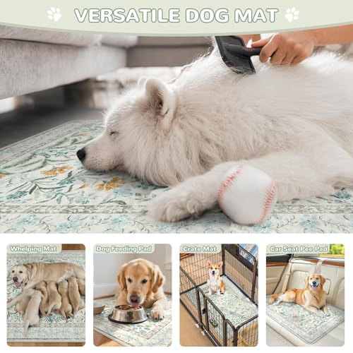 Image of Lahome Botanical Washable Reusable Pee Pads for Dogs, 2 Pack, Beige, 36x36