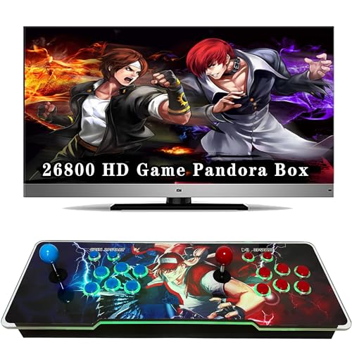 Aksozamg 【26800 Game in 1 】 Arcade Game Console Pandora Box for HDMI VGA USB Output Retro Game Machine 1280X720 HD Display Double Joystick 1-4 Players Favorites List KOF Best Gift for Kids and Adults