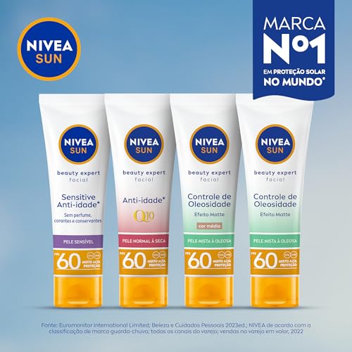 NIVEA SUN Protetor Solar Facial Beauty Expert Controle de Oleosidade FPS 60 50g