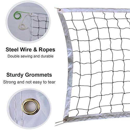Glodwheat Volleyball Net Replacement Net For Indoor Outdoor Gardens Campus Backyard Sports Beach Swimming Pool Beach Portable Game Standard Size (32 Ft X 3Ft) #TOP3