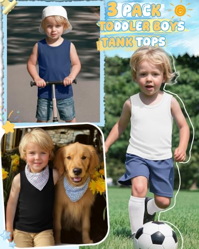 Image of 3 Pack Toddler Boys Tank Tops