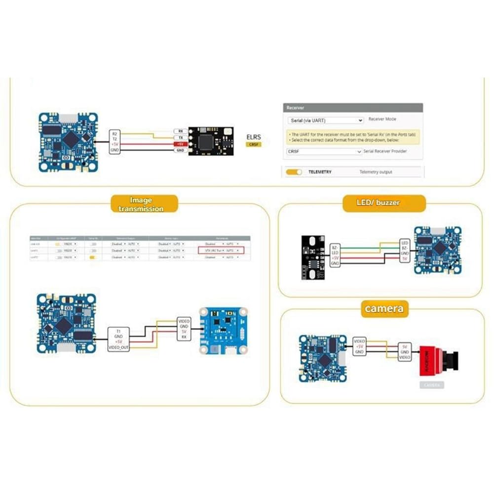 Whoop F411 F4 20A AIO Flight Controller Integrato BMI270 Gyro 2-4S 25,5x25,5mm per RC Drone FPV Racing