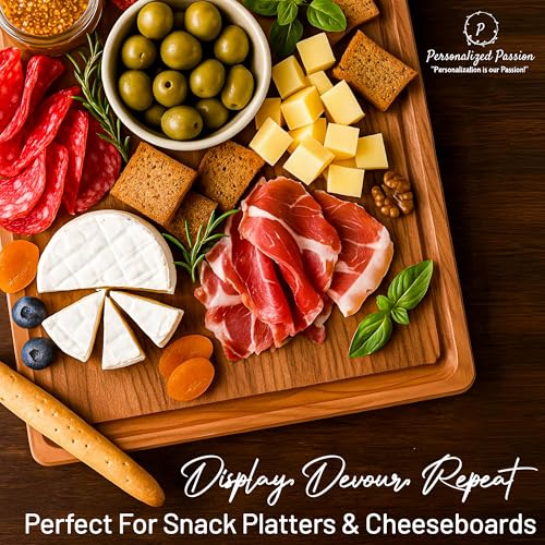 Tabla de Cortar Personalizada – Tabla de Madera Grabada con Nombre Personalizado, Tabla de Cortar para Cocina, Resistente para Carne, Verduras, Queso, Regalo para Inauguración (Cerezo) miniatura 6
