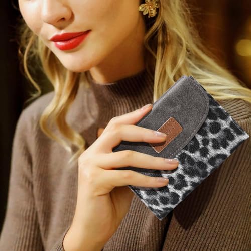 Image of SENDEFN Small Womens Wallet RFID Blocking Double Zipper Pocket Card Holder Purse