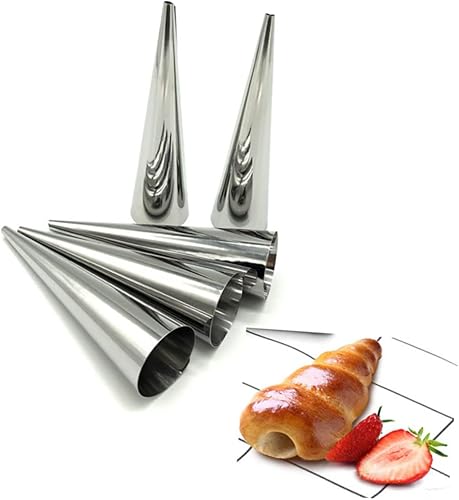 Miniatura 6 de Cabilock 18 Pieces Croissant Pan Metal Dies Puff Horn Molds Stainless Steel Croissant Bread Baking Tool