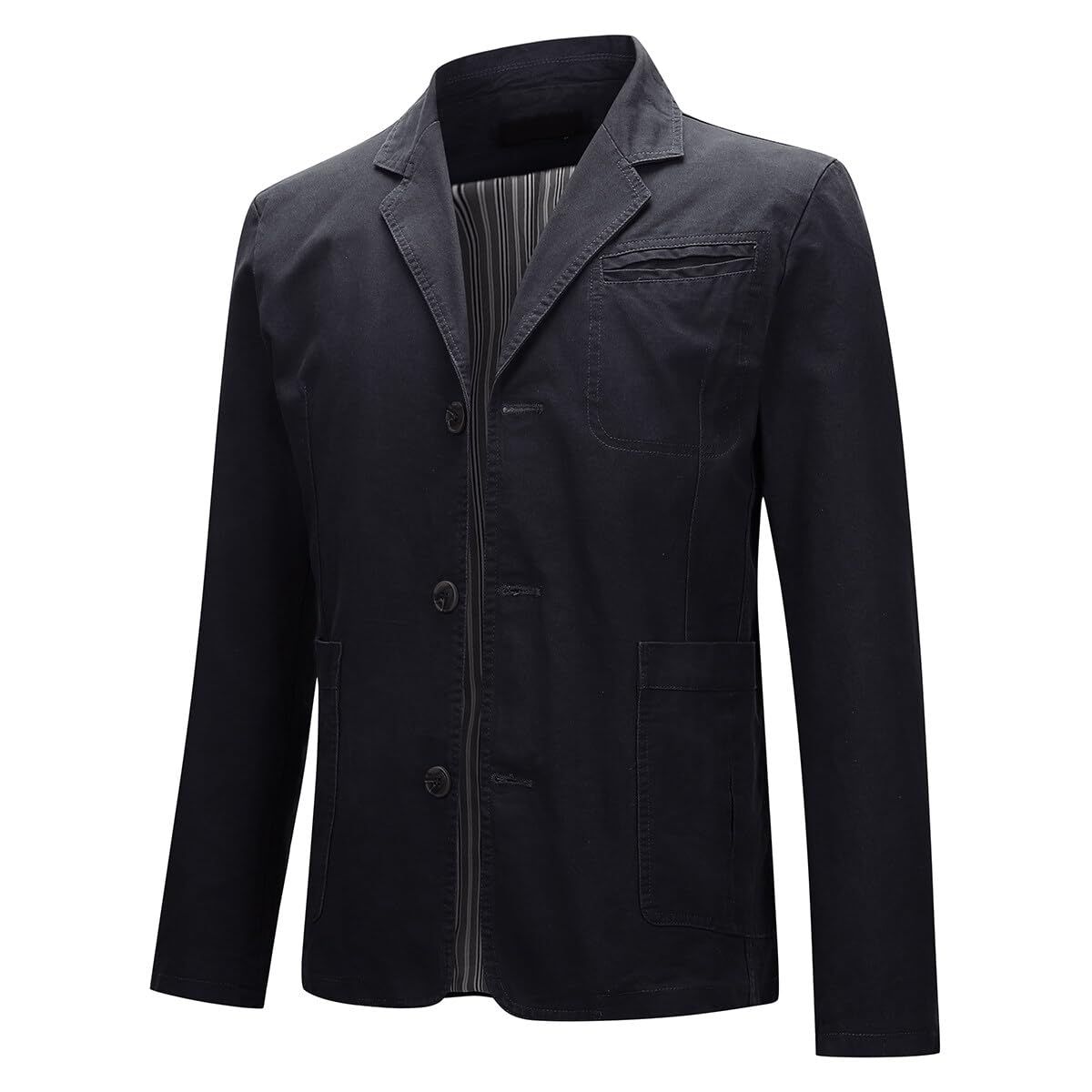 Allthemen Chaqueta Casual para Hombre Cazadora Slim fit de Manga Larga Algodón Lavado Trajes 3 Botones Blazer