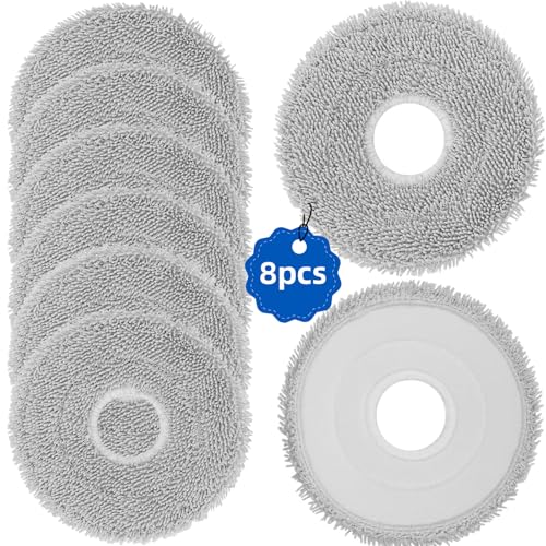 Lot de 8 serpillères de rechange L40 Ultra : pour aspirateur robot Dreame X40 Ultra/X30 Ultra/X40 Master/L30 Ultra/L20 Ultra/L10s Ultra/L10s Pro Ultra, MOVA S10/S10 Plus/P50 Pro/P10/P10 Pro Ultra