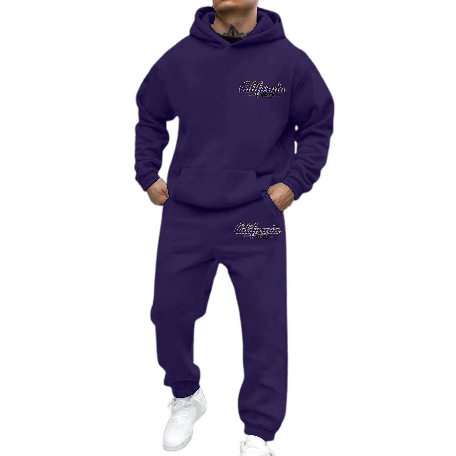 Ensemble homme costume décontracté violet foncé imprimé moderne