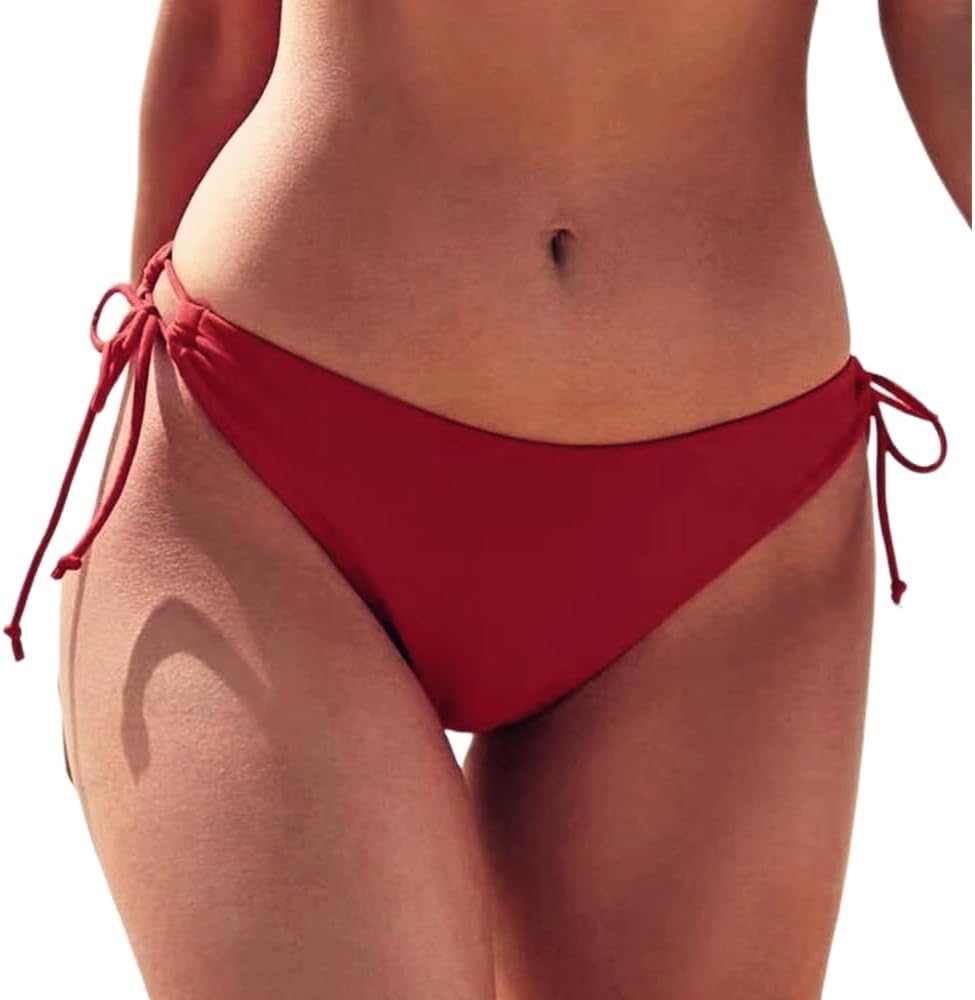 Women’s Bikini Bottom Side Tie Bathing Suit High Cut Swimsuit