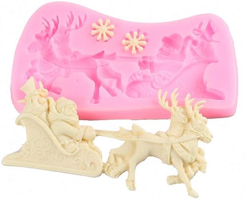 Miniatura 5 de Juego de 3 moldes de silicona para fondant de Navidad, pasta de azúcar, chocolate, caramelos, tartas, cupcakes, herramientas de decoración (árbol de