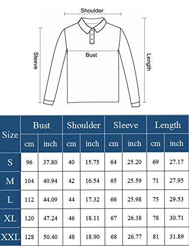 LIUPMWE Poloshirt voor heren, lange mouwen, slim fit, denim, naaien, effen, golf, poloshirt, katoen - Image 7