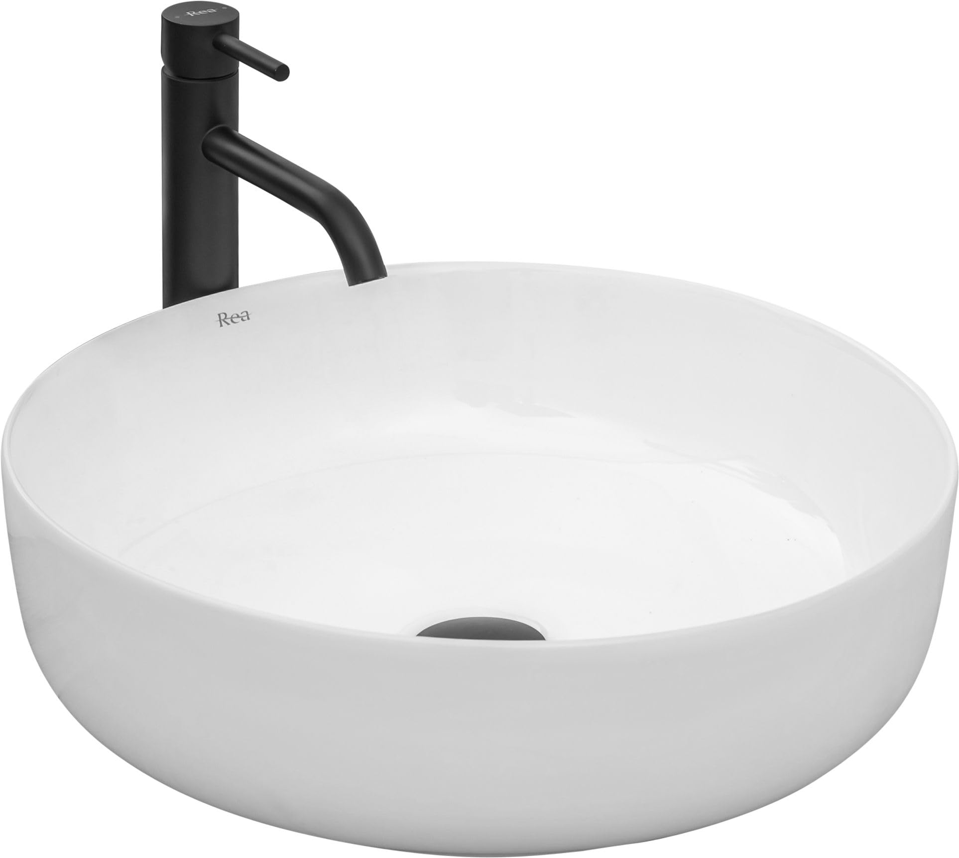 Rea Elma Countertop Washbasin Hand Washbasin Sink Wash Basin for Bathroom Made of High-Quality Ceramic 450 x 450 x 140 mm (White) โ image 1