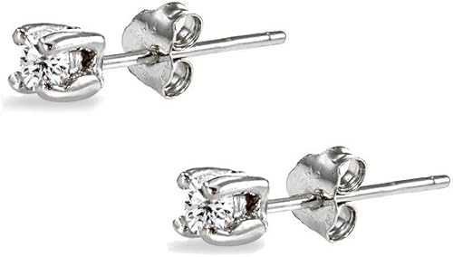 Miniatura 5 de Stud Earrings for Women Sterling Silver Cubic Zirconia Round Stud Pierced Tiny Cartilage 2mm CZ Earring Studs for Men Teens Girls Single or