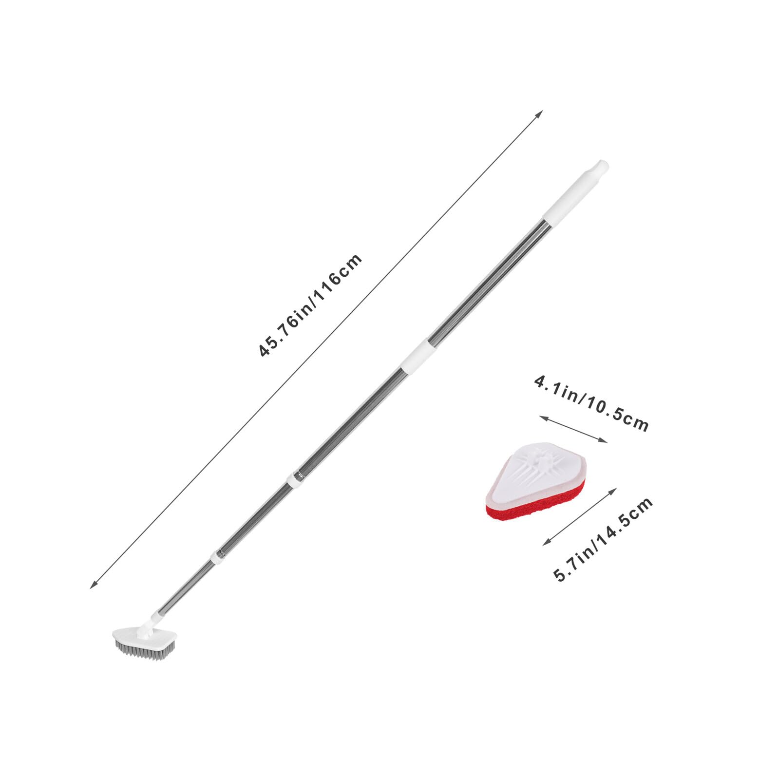 Cabilock Cepillo Fregador de Suelos Cepillo Multifuncional con Mango Extensible de Acero Inoxidable y Pp para Limpiar Azulejos y Paredes para Patios y Bañeras