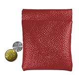 コインケース レディース 小銭入れ コイン収納 小物収納 バネ口式 革 薄い スマート 就職 内定 祝い 誕生日 プレゼント (ダークレード)