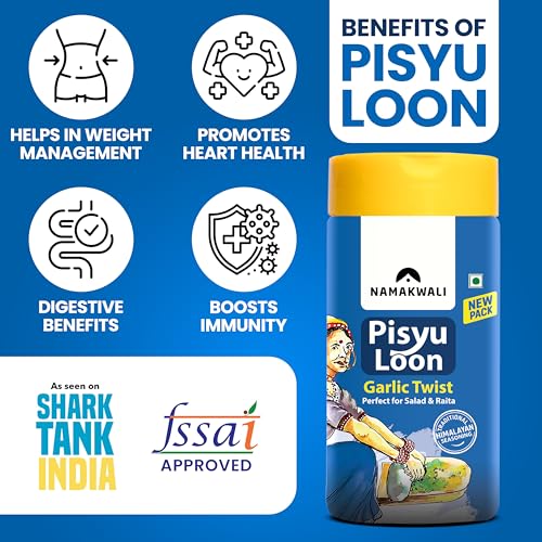Image of Namakwali Flavoured Pahadi Salt Garlic Twist (Lehsun) Seasoning, Pack of 2 - 200 Gram | Pisyu Loon Seasoning mix for Popcorn, Noodles, Salad, Raita, Juice, Fruits, Makhana| 100% Organic, No Chemicals | SharkTank India Product
