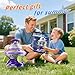 JOI MEW UFO Water Sprinkler for Kids, Water Rocket Toy Outdoor Summer Play W/Light & Spin, Adjustable Height Water Launcher, DIY Space Sticker, Backyard Lawn Gift for Girls Boys 3-12 Year Old Purple