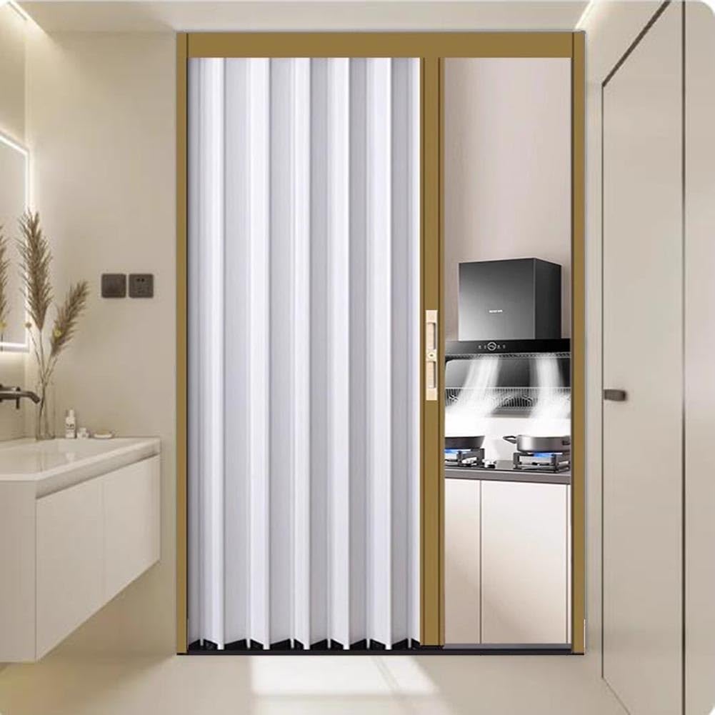 Puerta plegable de acordeón con cerradura para máxima privacidad en casa