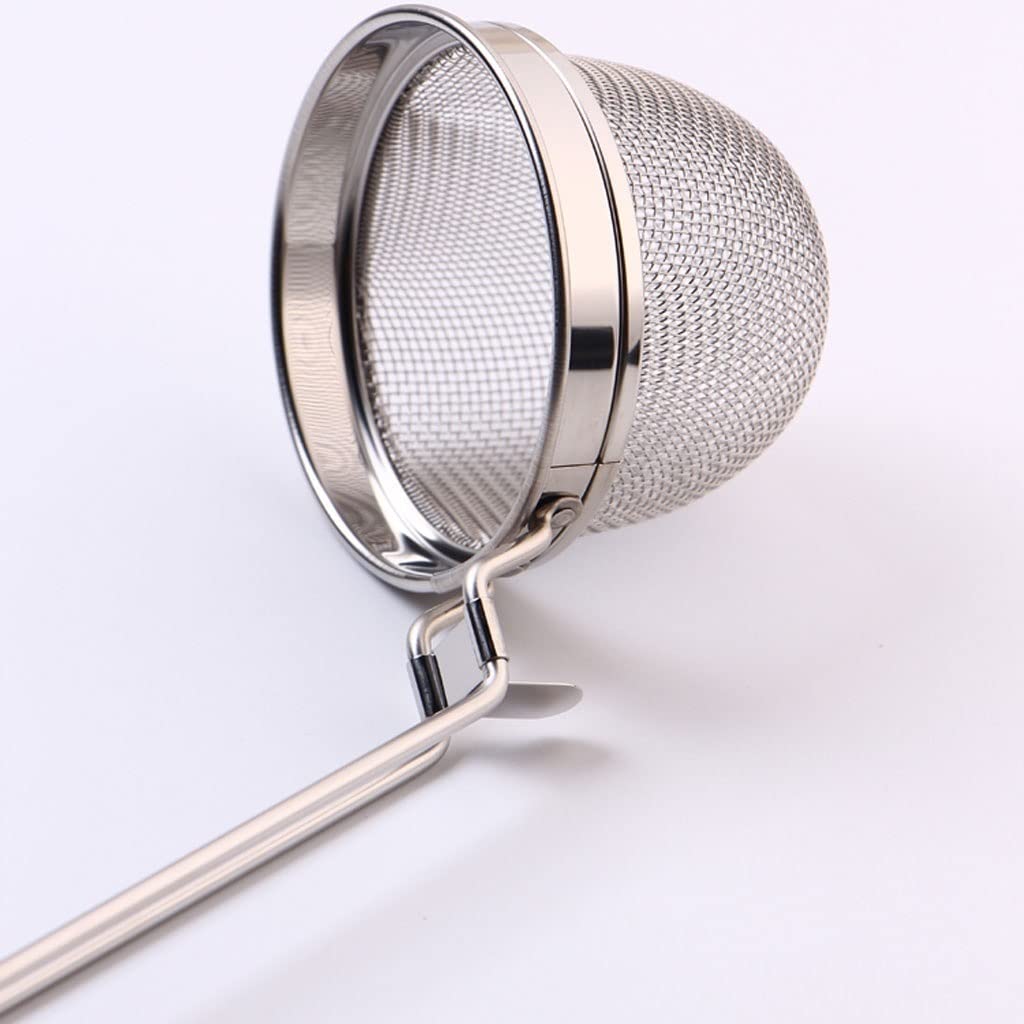 Espumadera de Cocina Colador de Pasta Filtro de colador de Acero Inoxidable de Malla Fina Cuchara Herramienta de Filtro de Cocina Diámetro 3.6 Pulgadas (Color Plateado) Cuchara Coladora