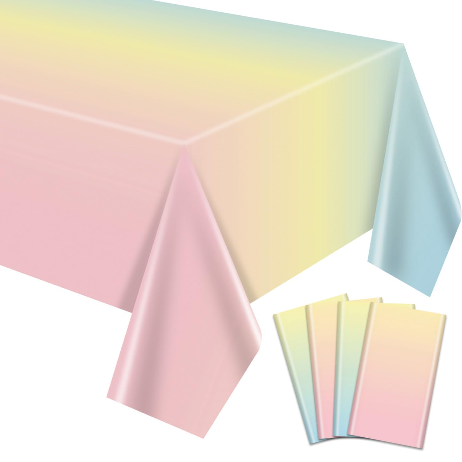 Amscan Tovaglia Arcobaleno E Nuvole – Carta 3 Strati – 115 X 175 Cm – Idrorepellente – Per Compleanni E Feste Bambini