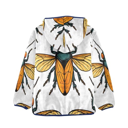 Bugs Pattern Print Design Toddler Fleece Jacket Girl Boys Hooded Fleece Jacket Coat Warm Outwear Zip-up 3-10T2