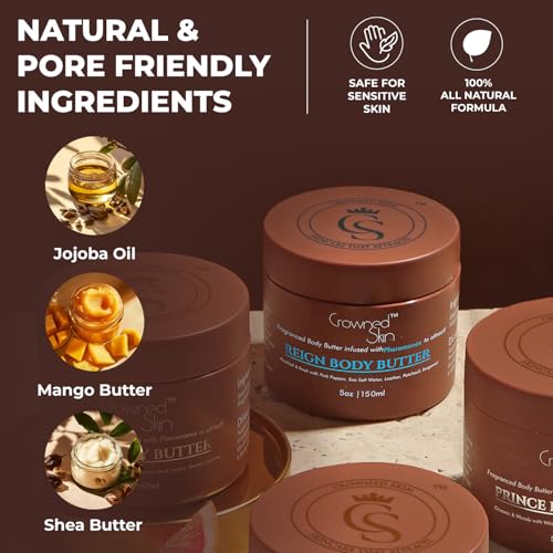 Reign Cologned Body Butter | Fresh & Nautical Scent | Blended with Pink Pepper & Bergamot | Infused with Organic Shea & Mango Butters | Moisturizing Formula with All-Day Fragrance | 5oz - Image 5