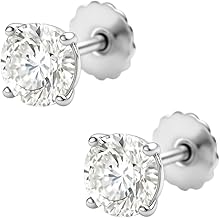 925 Sterling Stud Earrings Round Stone Design For Woman & Girls (Pair of 2)