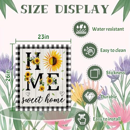 Image of Sunflower Summer Dishwasher Magnet Cover, Sweet Home Spring Dishwasher Magnetic Covers for Kitchen Decoration Farmhouse Dish Washer Covers Refrigerator Sticker Fridge Panel Decal 23x26In