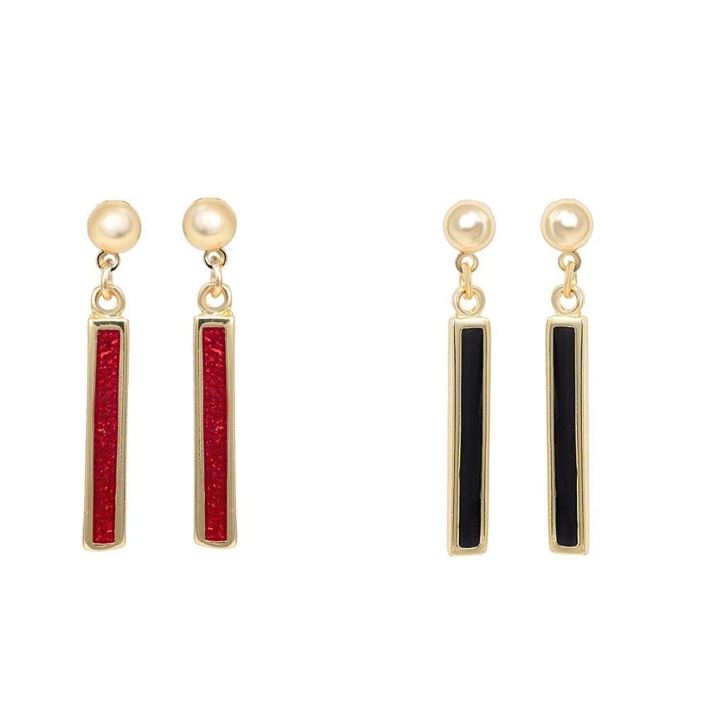 Gehena by Estele Gold Plated Classic Drop Earrings for Women (Pack of 2) (B08VHLY2F3) Amazon Price History, Amazon Price Tracker