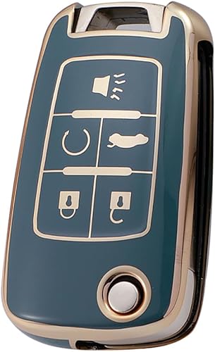 ontto Funda para llavero con tapa de 5 botones para Chevy Car Key Case Fit para Buick Lacrosse Encore Allure Remote Key Holder ontto Funda para llavero con tapa de 5 botones para Chevy Car Key Case Fit para Buick Lacrosse Encore Allure Remote Key Holder
