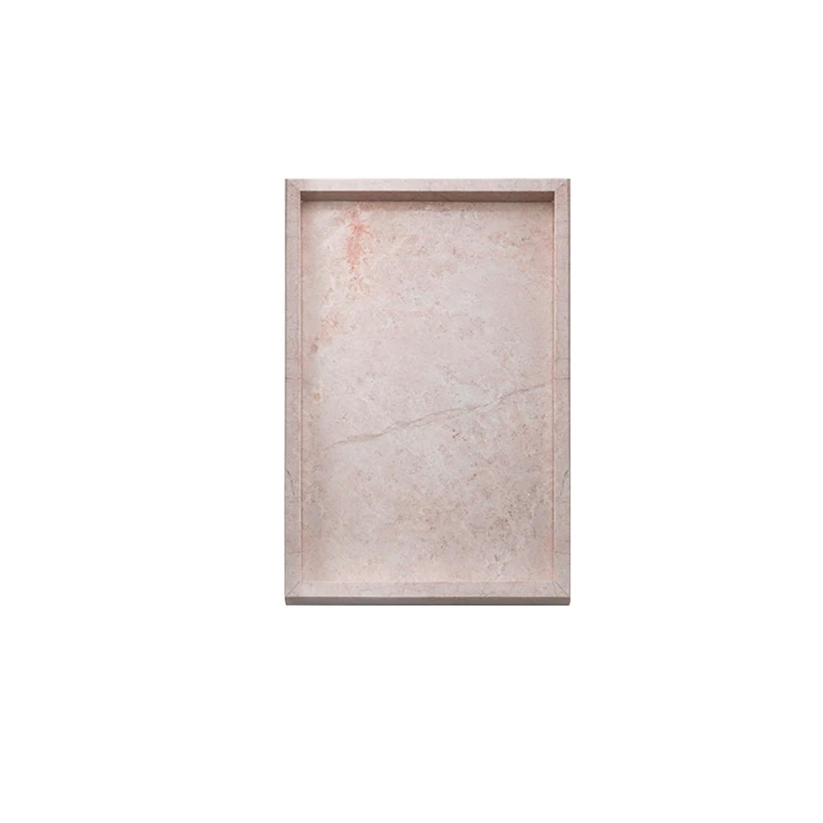 Bathroom Stone Tray Pink Natural Marble Storage Tray for Candles Perfume Jewelry Genuine Stone Vanity for Bathroom Counter Dresser Home Decor(25x15cm)