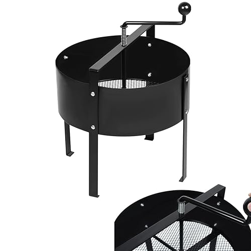NAIZY Tamis de jardin manuel - Diamètre : 40 cm - Tamis à passage efficace - En acier de qualité supérieure - Avec broche rotative - Tamis de terre - Pour le jardin, le sable, le compost, etc.
