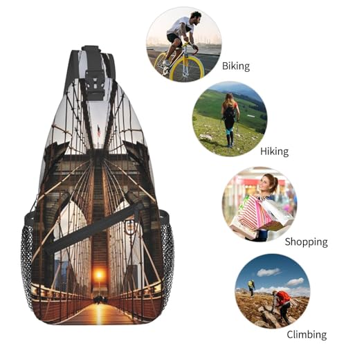 Sling Bag para Hombre Mujer Bolsa de Pecho Negras miniatura 5