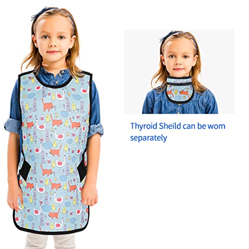 Image of Child Lead Apron with Thyroid Sheild Collar - Lightweight Xray Apron Lead Apron for X-Rays 0.5mmPb Lead Equivalency Protection