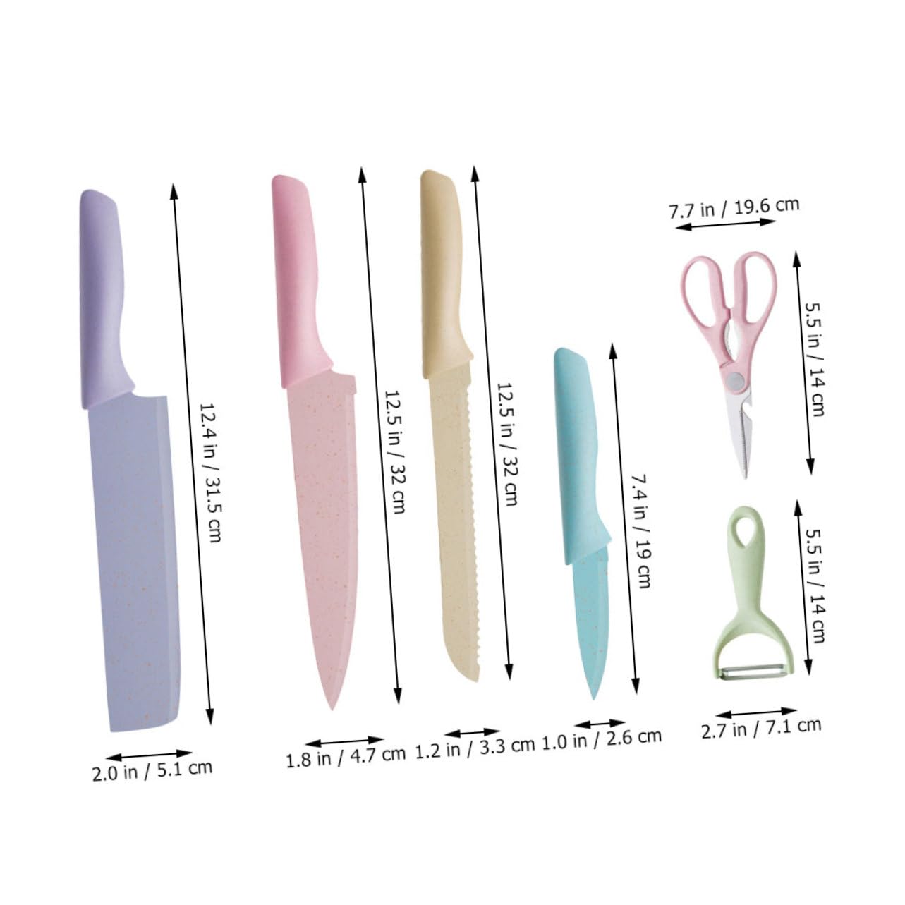 Cabilock 1 Set Creative Stainless Steel Kitchen Knife Cutters with Peeler Ergonomic Design for Easy Handling Dishwasher Safe Kitchen Tools for Chefs and Home Cooks Random Color