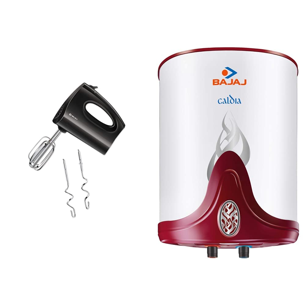 Buy Bajaj HM 01 250-Watt Hand Beater (Black) u0026 Bajaj Caldia Storage 15 Litre  Vertical Water Heater (White) Online at Low Prices in India - Amazon.in