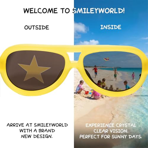 Image of SMILEYWORLD Teen Kids Sunglasses UV400 Protection Teenager Sunglasses, Fashion Shades for Boys Girls Age 12