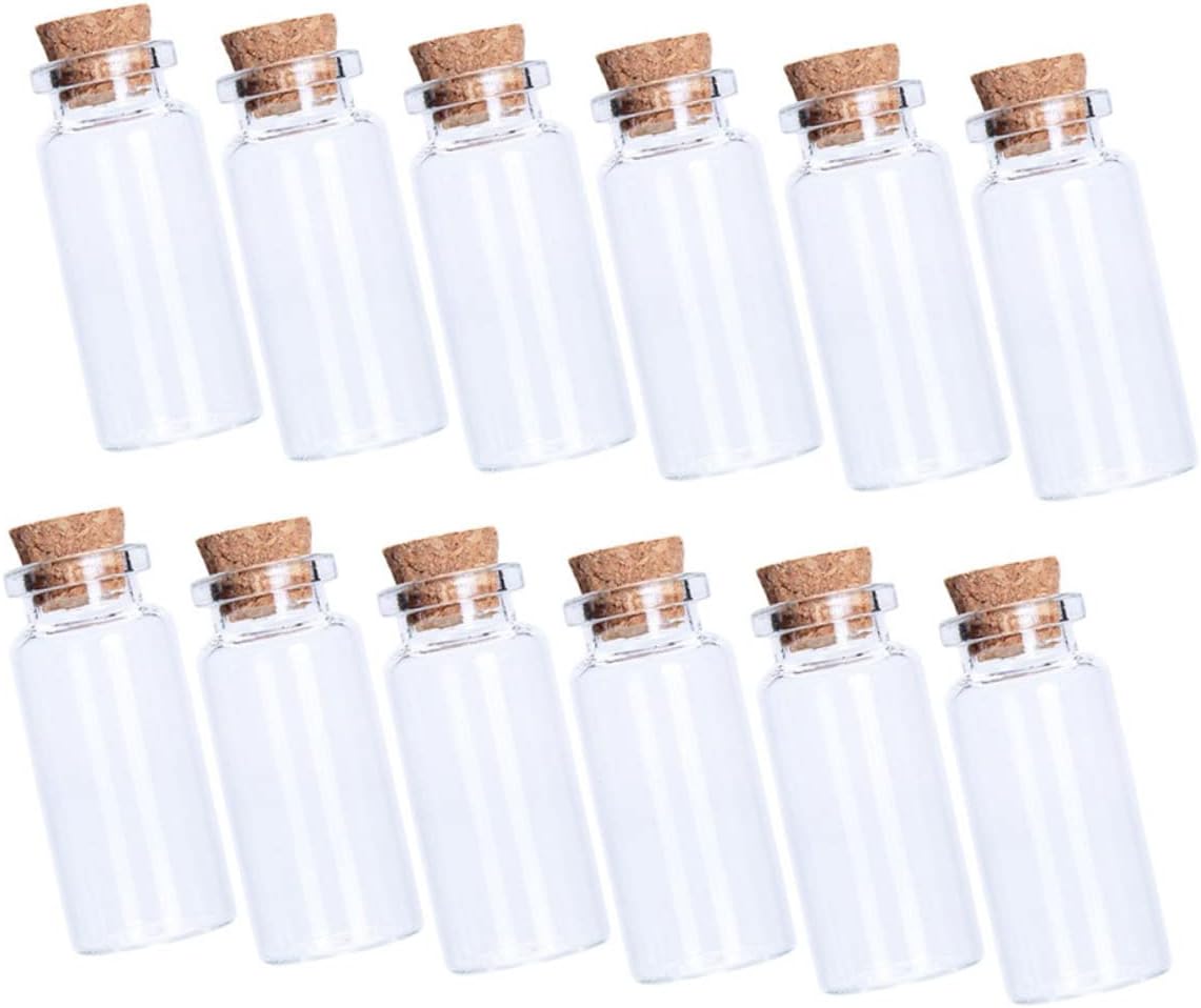 FOMIYES 20pcs Cork Glass Ornament Corked Diy Bottle Glass Bottle with Cork Little Transparent Bottles Clear Tiny Glass Bottles High White Glass With Cover Perfume