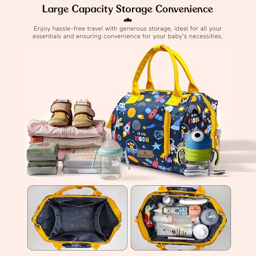 Image of StarAndDaisy Diaper Bag /Diaper Bags for Mom with Light Weight and Potable Design /Multi Compartments, Waterproof Baby Bag with Ultra Soft Fabric.