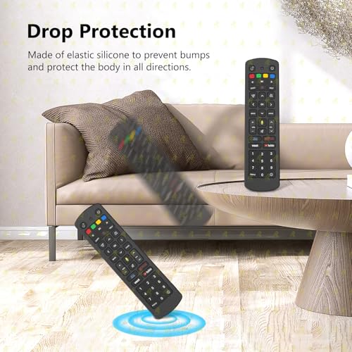 Image of RAYA Silicone Cover Compatible with Jio Tv Set Top Box Remote Protective Case with Lanyard [ Remote NOT Included ] (Black)