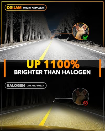 Image of OXILAM Brightest H11 Led Bulbs, 56,000LM H11 /H8 /H9 Lights, 11X Brighter with 12 CSP Chips 80W, Boost Epic Night Visibility, 60000Hrs Lifespan, 6500K Cool White Fog Bulb, Pack of 2