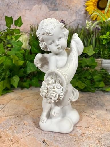 Estatua de ángel de resina querubica con ramo floral | Figura angelical para decoración del hogar | Regalo en caja para coleccionistas | Ya disponible en tu tienda friki favorita! En mundofriki.es! Estatua de ángel de resina querubica con ramo floral | Figura angelical para decoración del hogar | Regalo en caja para coleccionistas | Ya disponible en tu tienda friki favorita! En mundofriki.es!