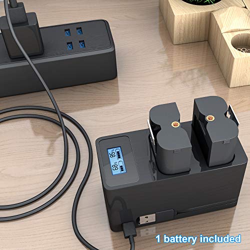 Charging Station and 1 Pack Rechargeable 3.65V 6400mAh Lithium-Ion qQuick-Released Battery and Compatible for Ring Video Doorbell 2/3 and Spotlight Cam Battery(Not for Stick Up Cam)